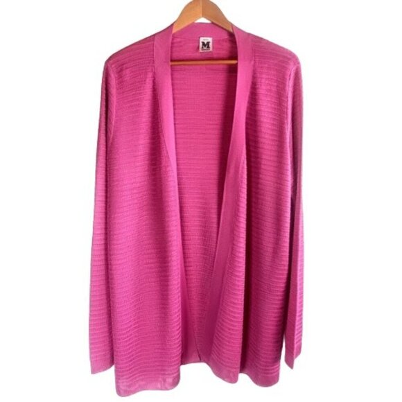 Vintage Missoni Made in Italy Magenta Pink Cardigan Sweater - Picture 1 of 5
